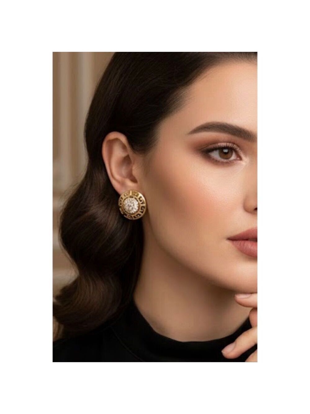 Hoop Earrings European fashion Round Synthetic Zircon earrings
